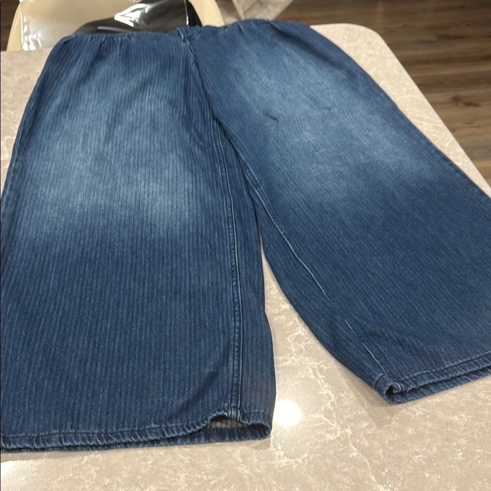 Free People Charlie Wide Leg Pleated Blue Jeans LIKE NEW We the Free - Picture 12 of 16